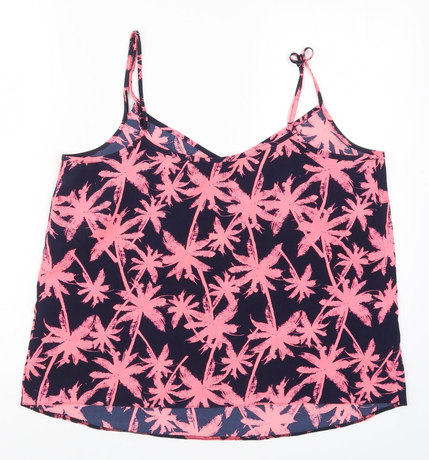 George Womens Pink   Basic Tank Size 14  - Palm Trees