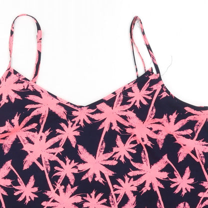 George Womens Pink   Basic Tank Size 14  - Palm Trees