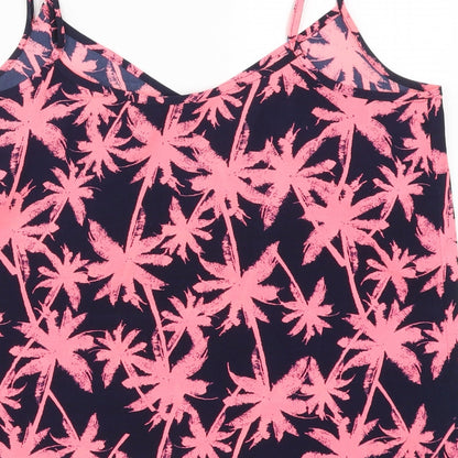 George Womens Pink   Basic Tank Size 14  - Palm Trees