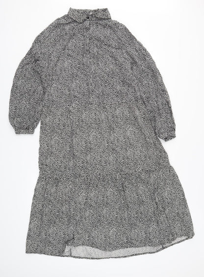 H&M Womens Black Geometric  Trapeze & Swing  Size S  - Speckled