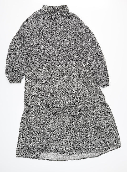 H&M Womens Black Geometric  Trapeze & Swing  Size S  - Speckled