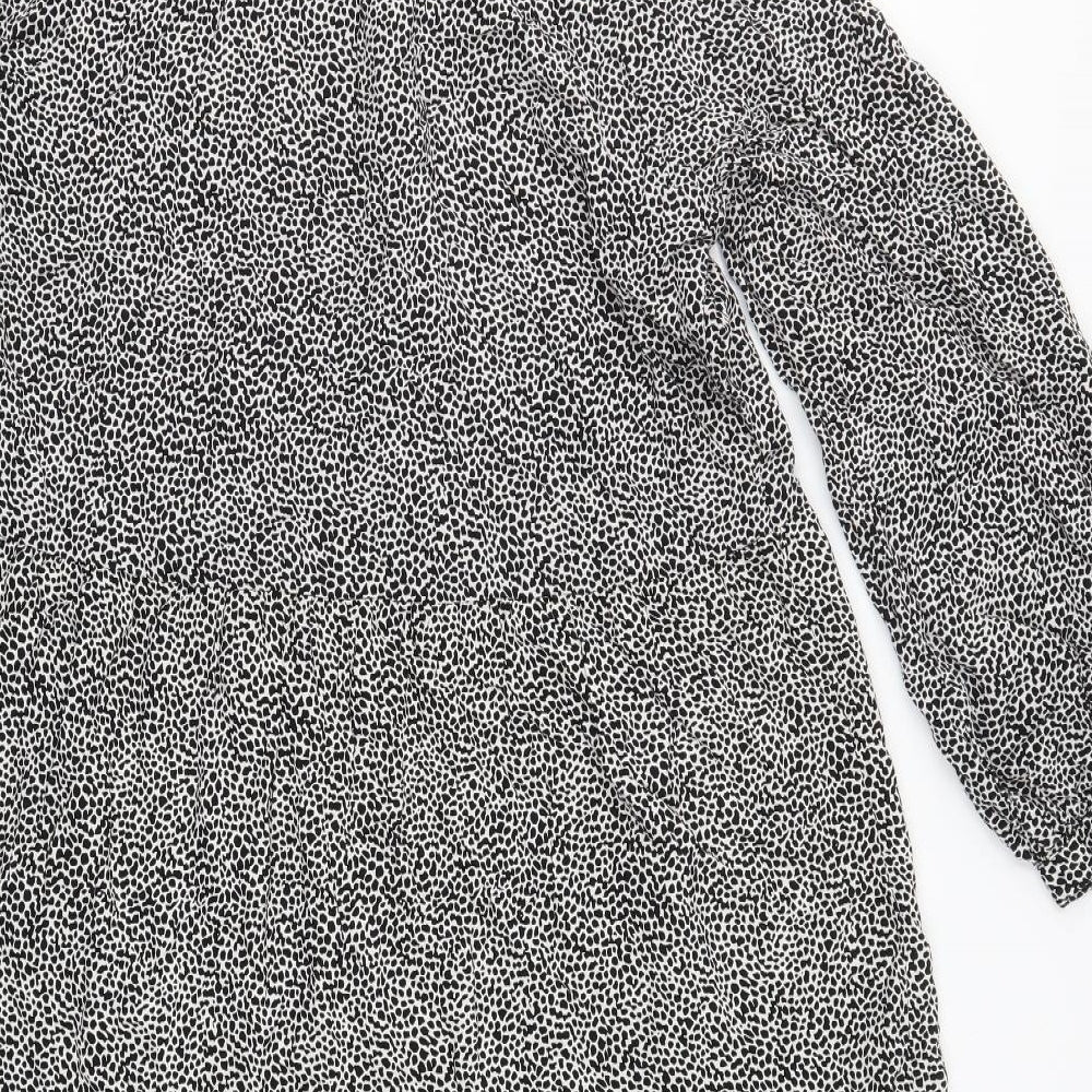 H&M Womens Black Geometric  Trapeze & Swing  Size S  - Speckled