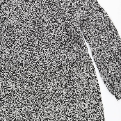 H&M Womens Black Geometric  Trapeze & Swing  Size S  - Speckled