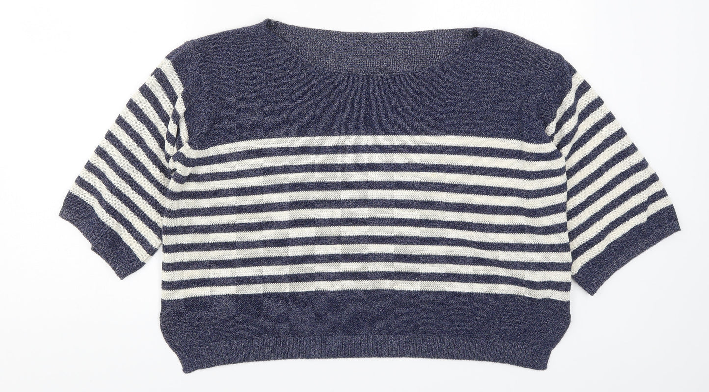 Womens UK Size S Preworn Blue Pullover Jumper