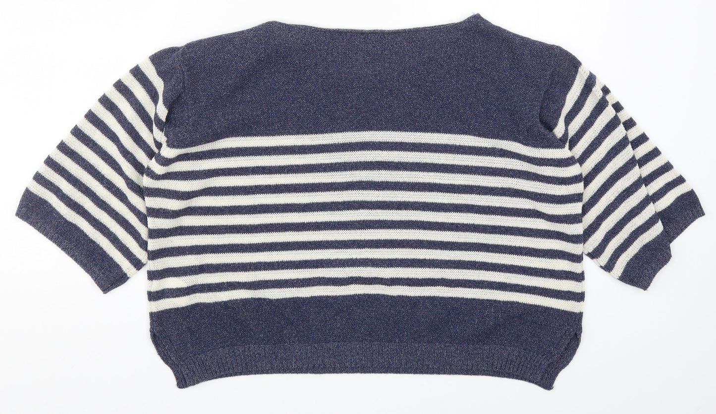 Womens UK Size S Preworn Blue Pullover Jumper