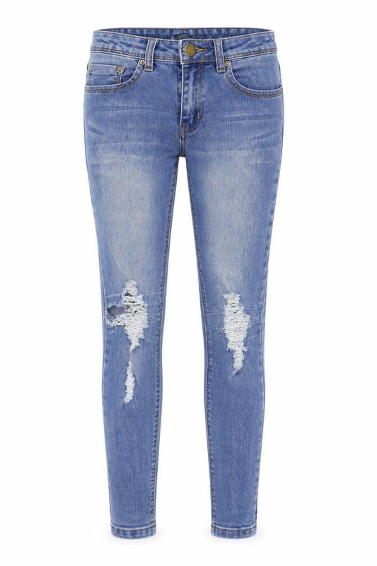 Womens UK Size 8 Boohoo Regular Fit Skinny Blue Jeans
