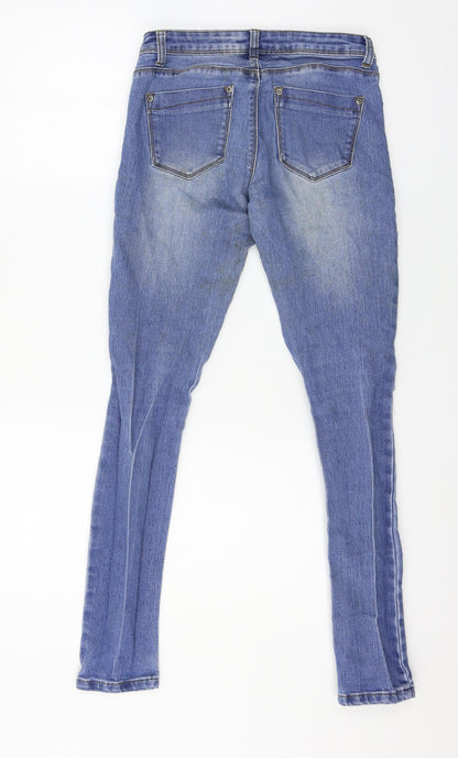 Boohoo Womens Blue  Denim Skinny Jeans Size 8 L28 in