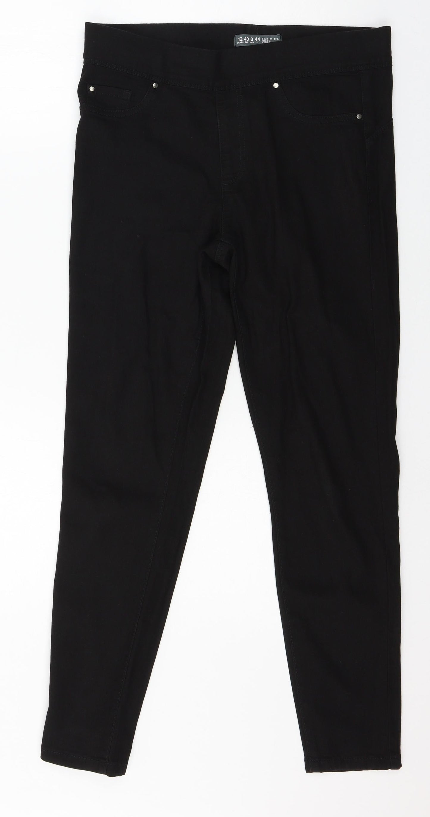 Denim & Co. Womens Black  Denim Skinny Jeans Size 12 L27 in