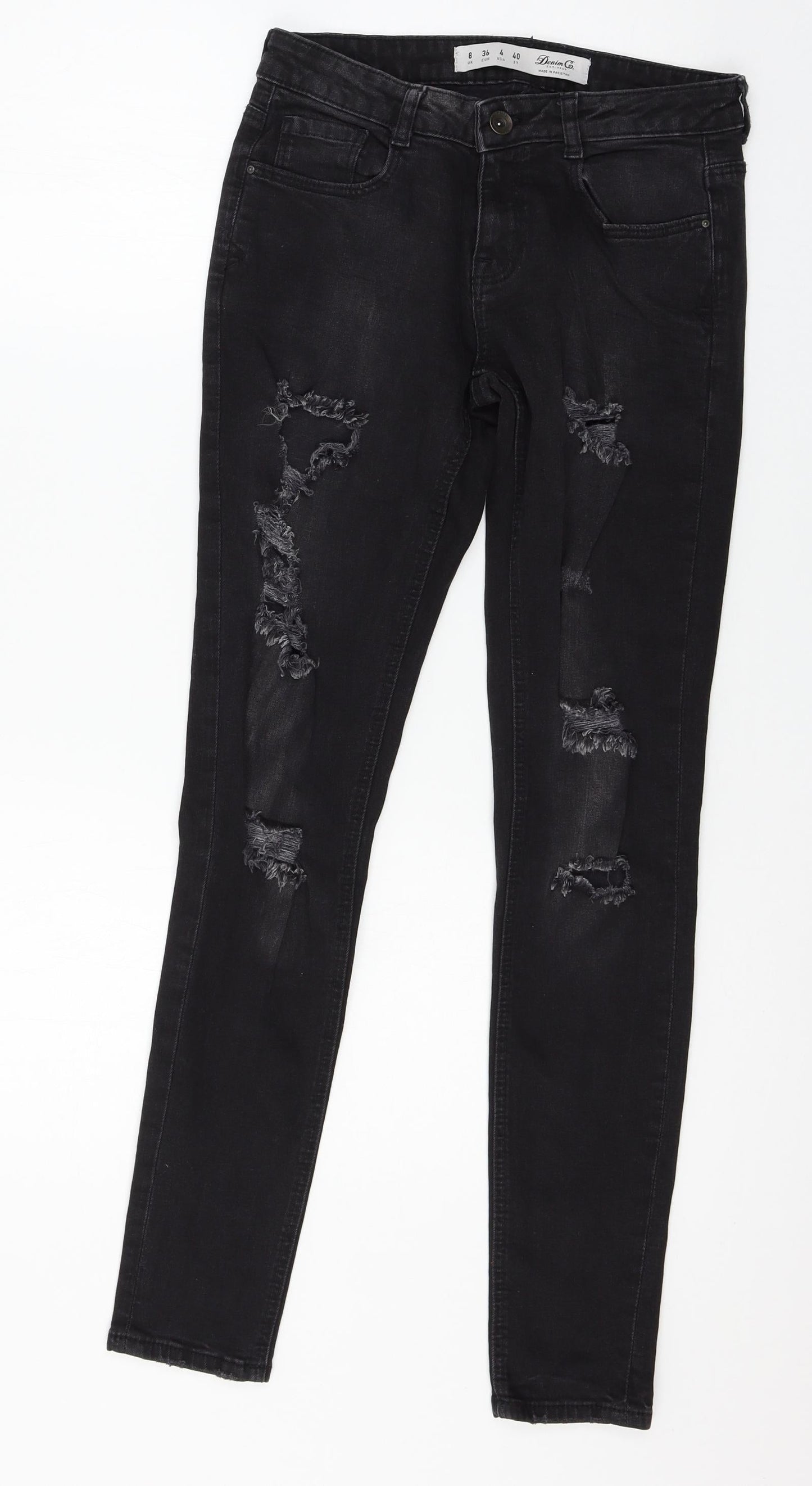 Denim & Co. Womens Black  Denim Skinny Jeans Size 8 L29 in