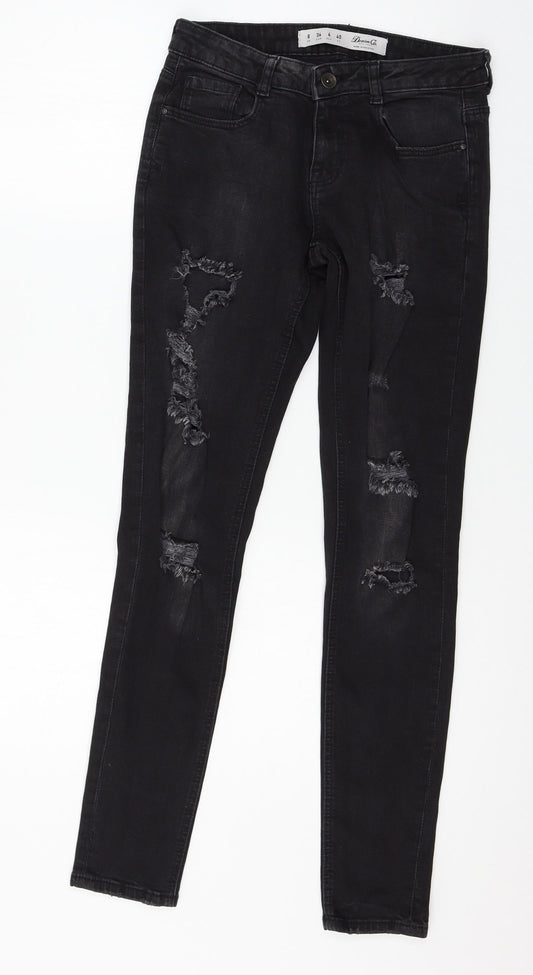 Denim & Co. Womens Black  Denim Skinny Jeans Size 8 L29 in