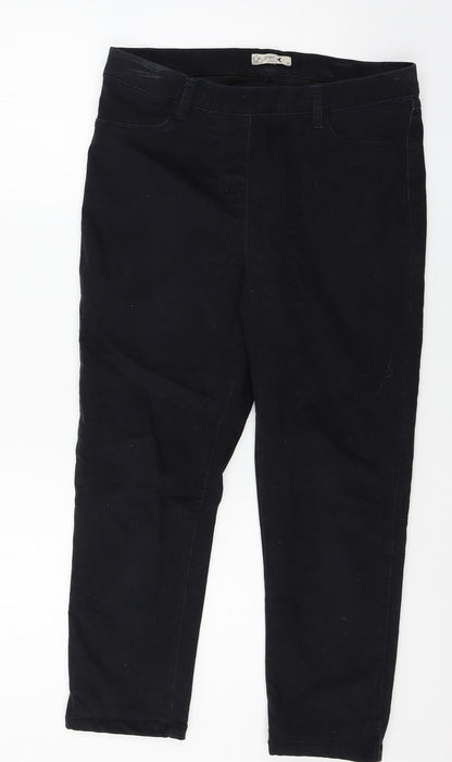 M&Co Womens Blue  Velour Jegging Jeans Size 10 L22 in