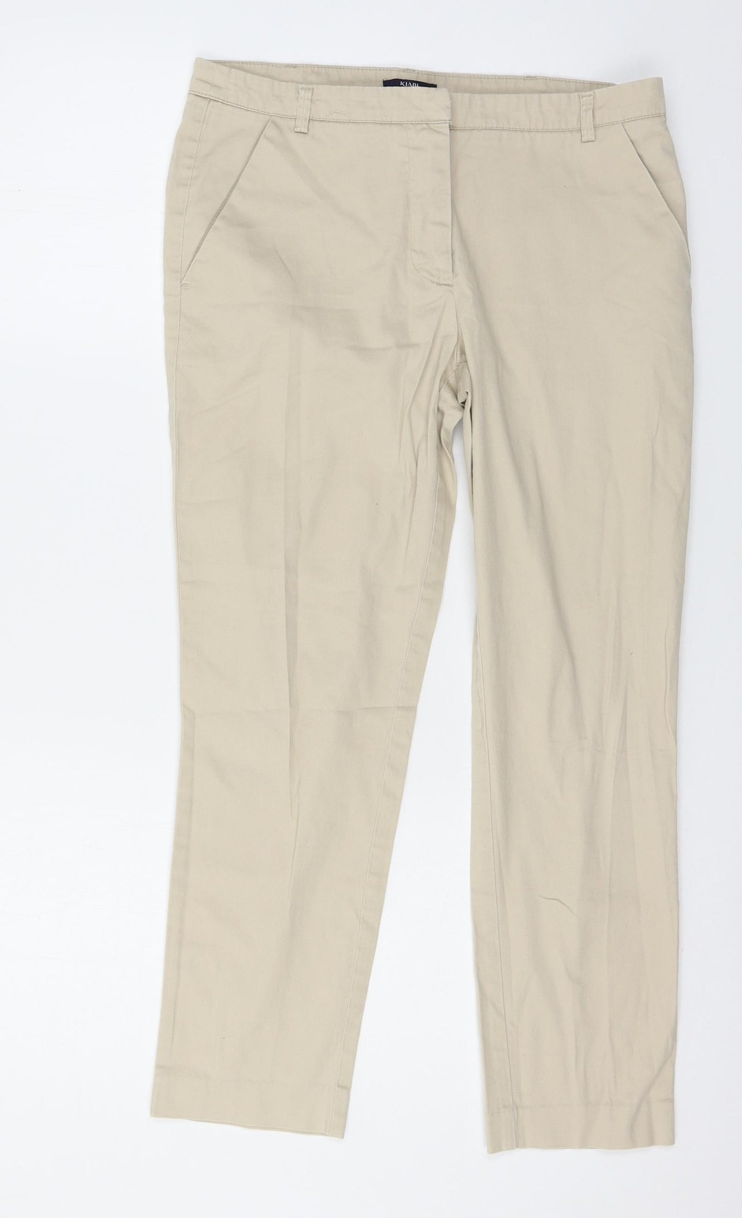 Womens UK Size 10 Kiabi Regular Fit  Beige Trousers