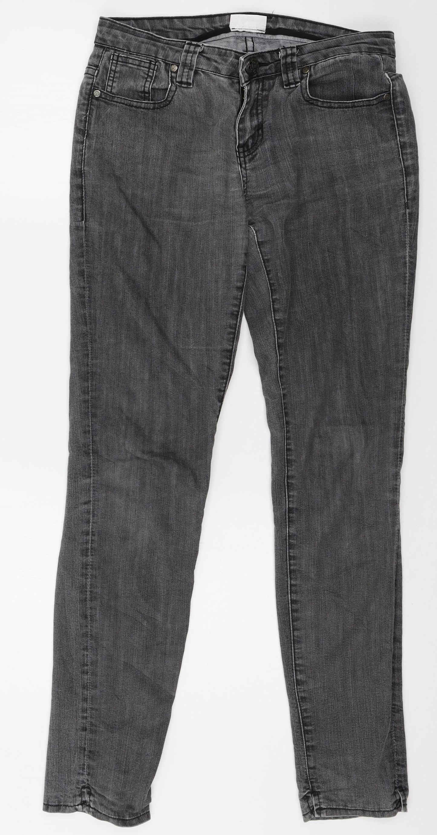 Womens UK Size 8 OKAY Regular Fit Skinny Grey Jeans