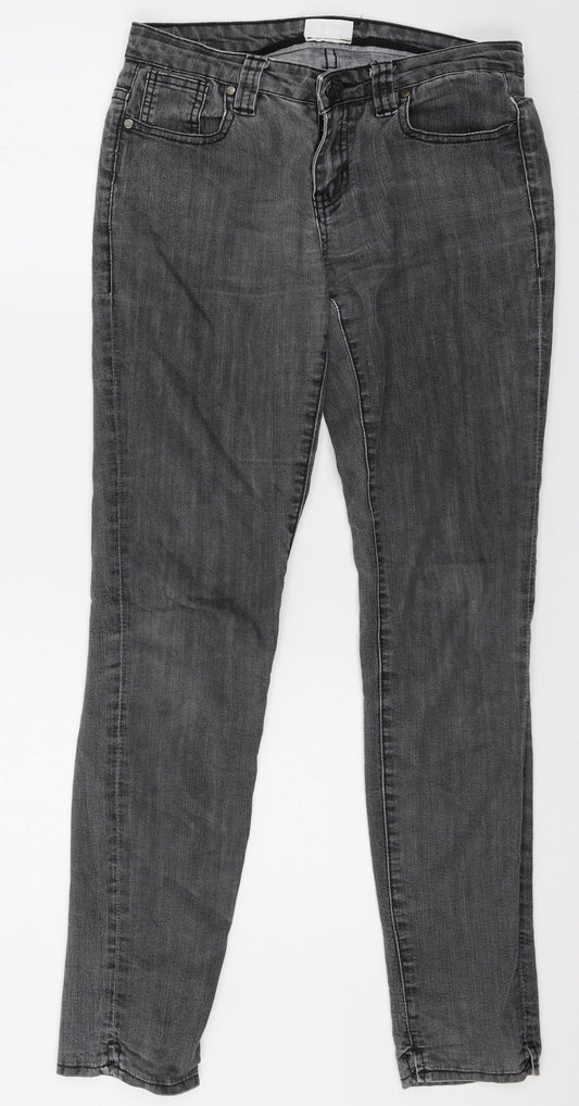 Womens UK Size 8 OKAY Regular Fit Skinny Grey Jeans