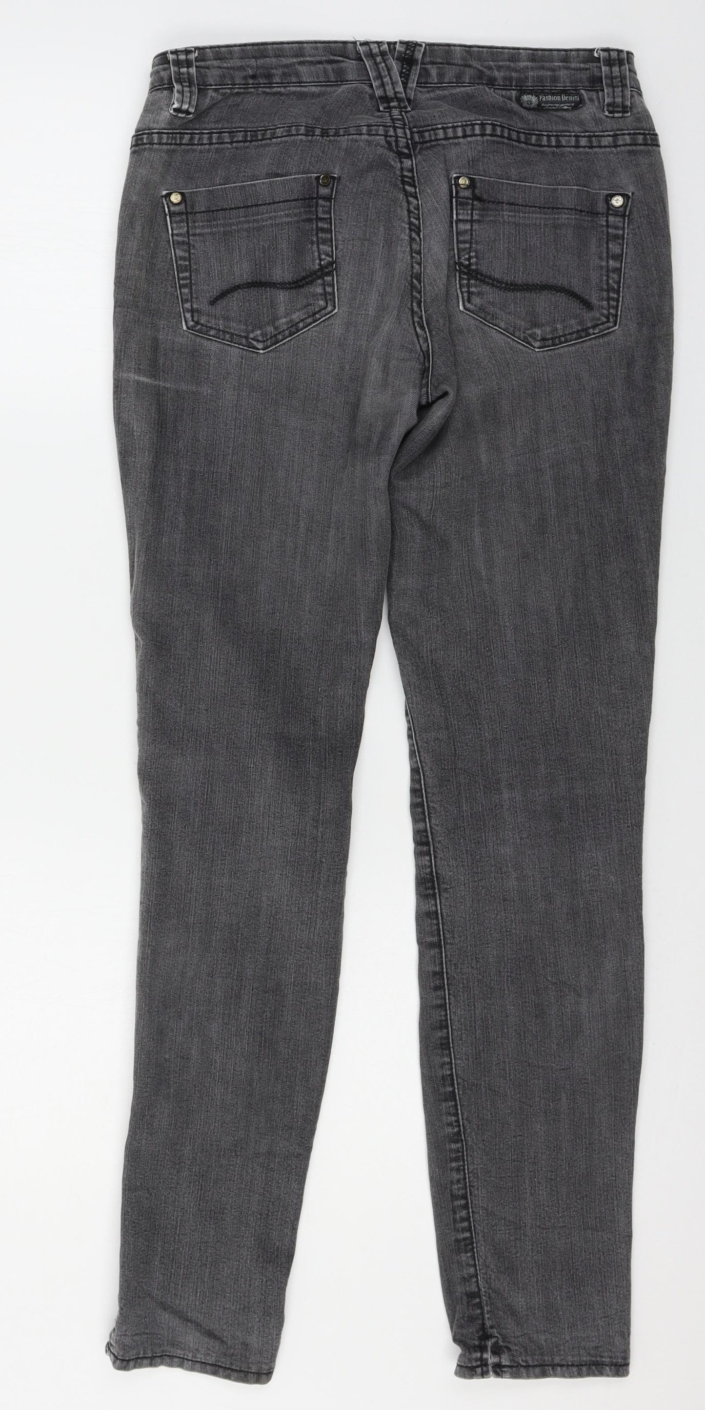 Womens UK Size 8 OKAY Regular Fit Skinny Grey Jeans