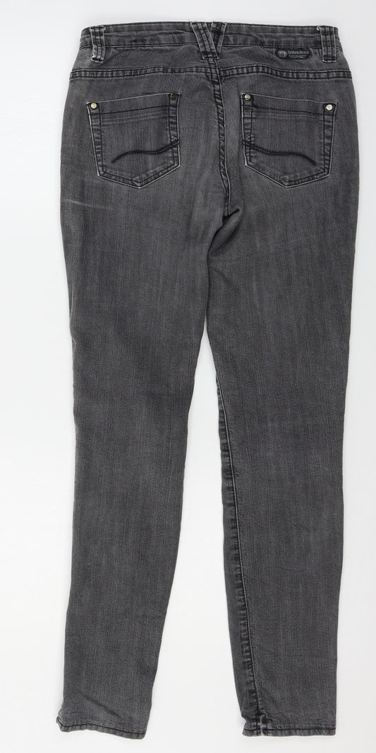 Womens UK Size 8 OKAY Regular Fit Skinny Grey Jeans