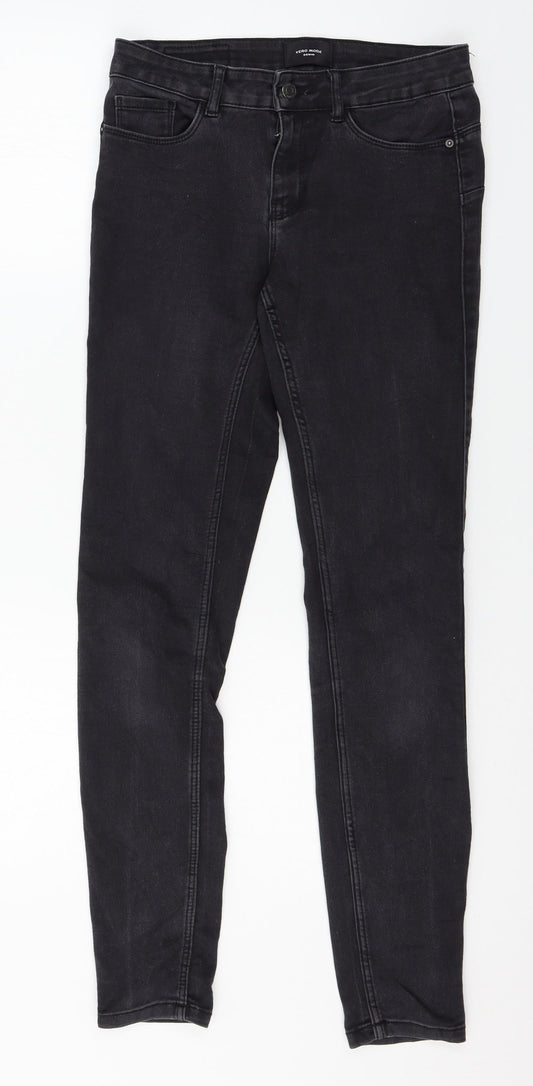 Womens UK Size XS VERO MODA Regular Fit Skinny Grey Jeans