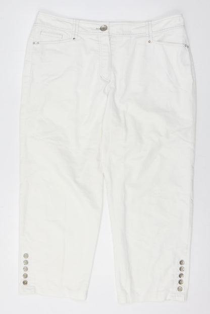 Gerry Weber Womens White   Cropped Trousers Size 36 in L24 in