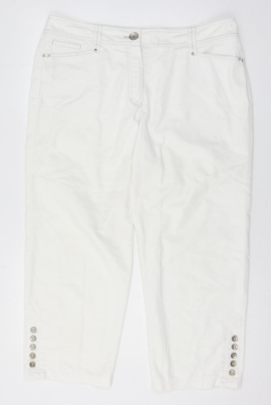 Gerry Weber Womens White   Cropped Trousers Size 36 in L24 in