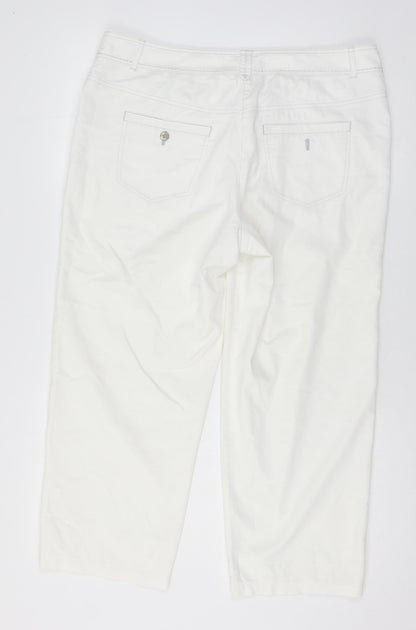 Gerry Weber Womens White   Cropped Trousers Size 36 in L24 in