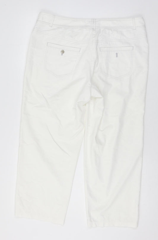 Gerry Weber Womens White   Cropped Trousers Size 36 in L24 in