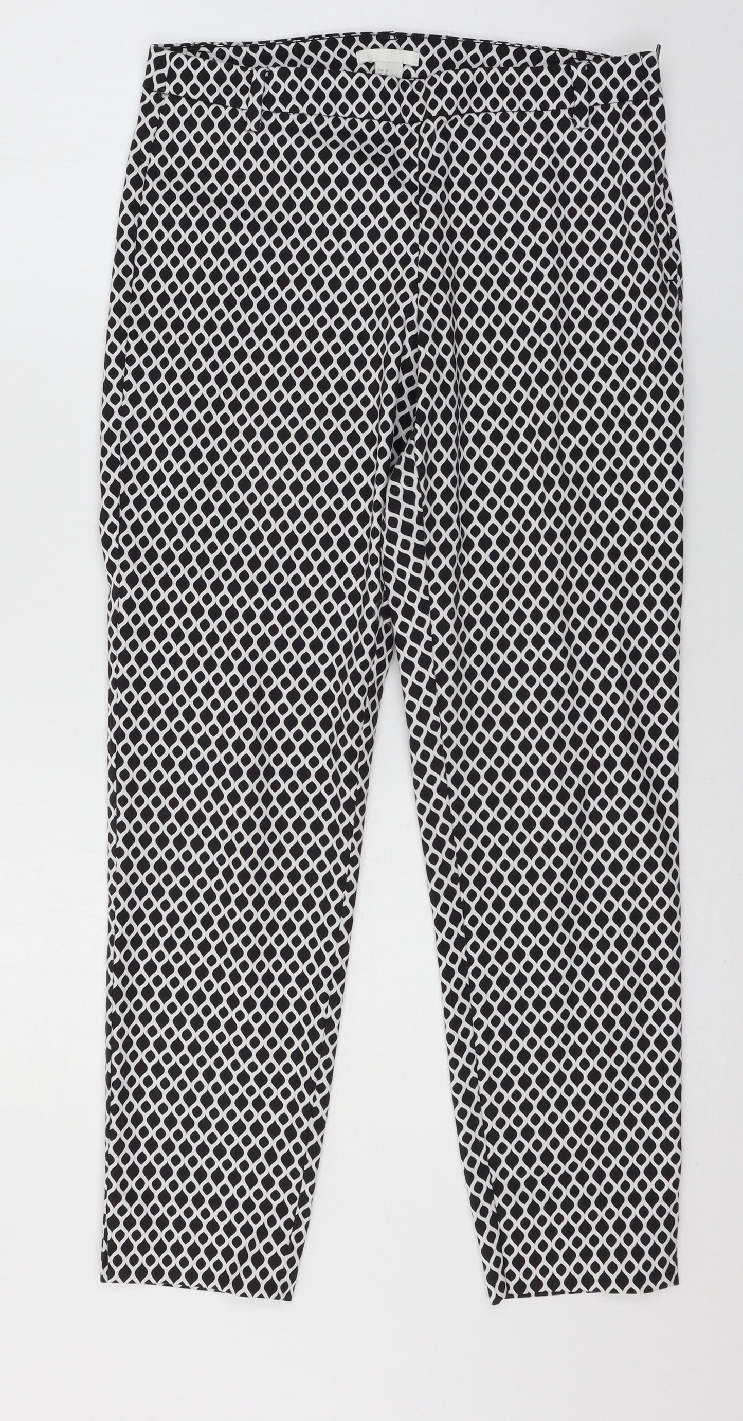 Womens UK Size 10 H&M Regular Fit  Black Trousers
