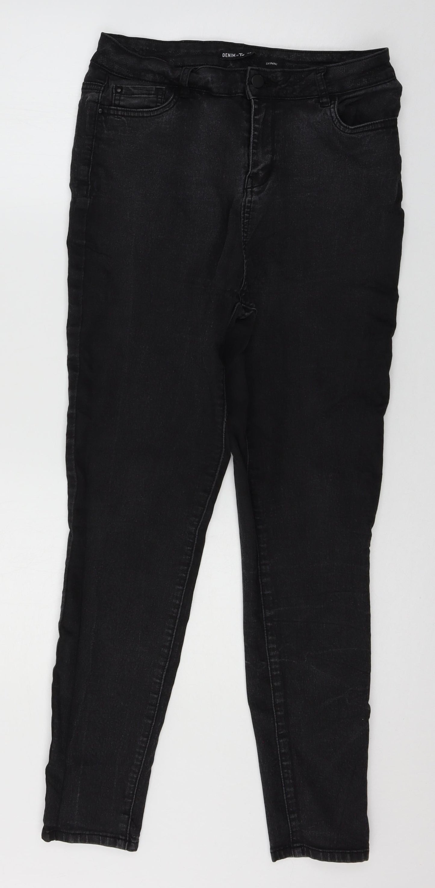 Denim & Co. Womens Grey  Denim Skinny Jeans Size 14 L28 in