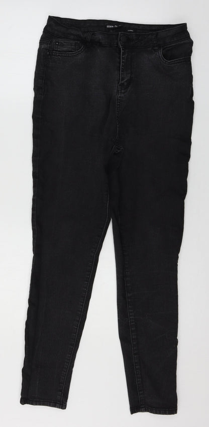 Denim & Co. Womens Grey  Denim Skinny Jeans Size 14 L28 in