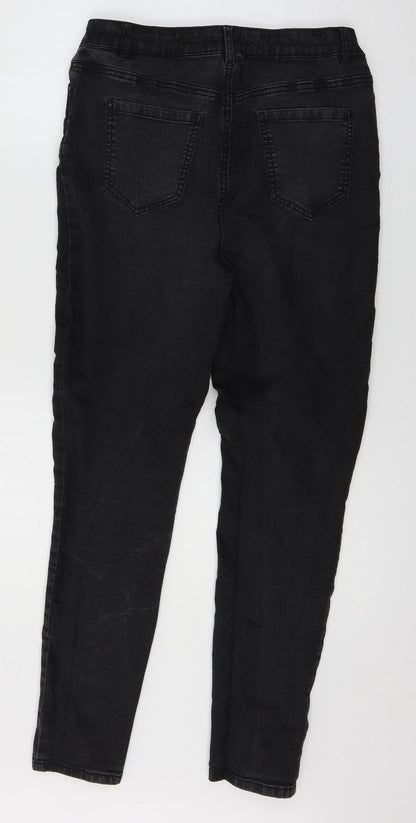 Denim & Co. Womens Grey  Denim Skinny Jeans Size 14 L28 in