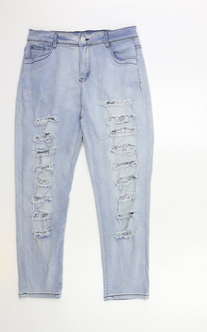 Womens UK Size L Preworn Regular Fit Skinny Black Jeans