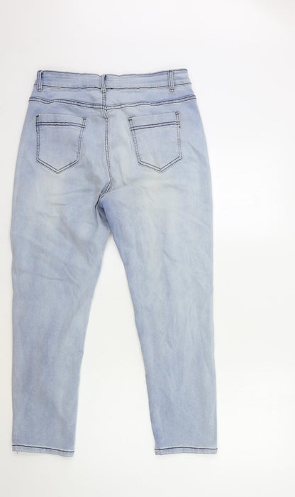 Womens UK Size L Preworn Regular Fit Skinny Black Jeans