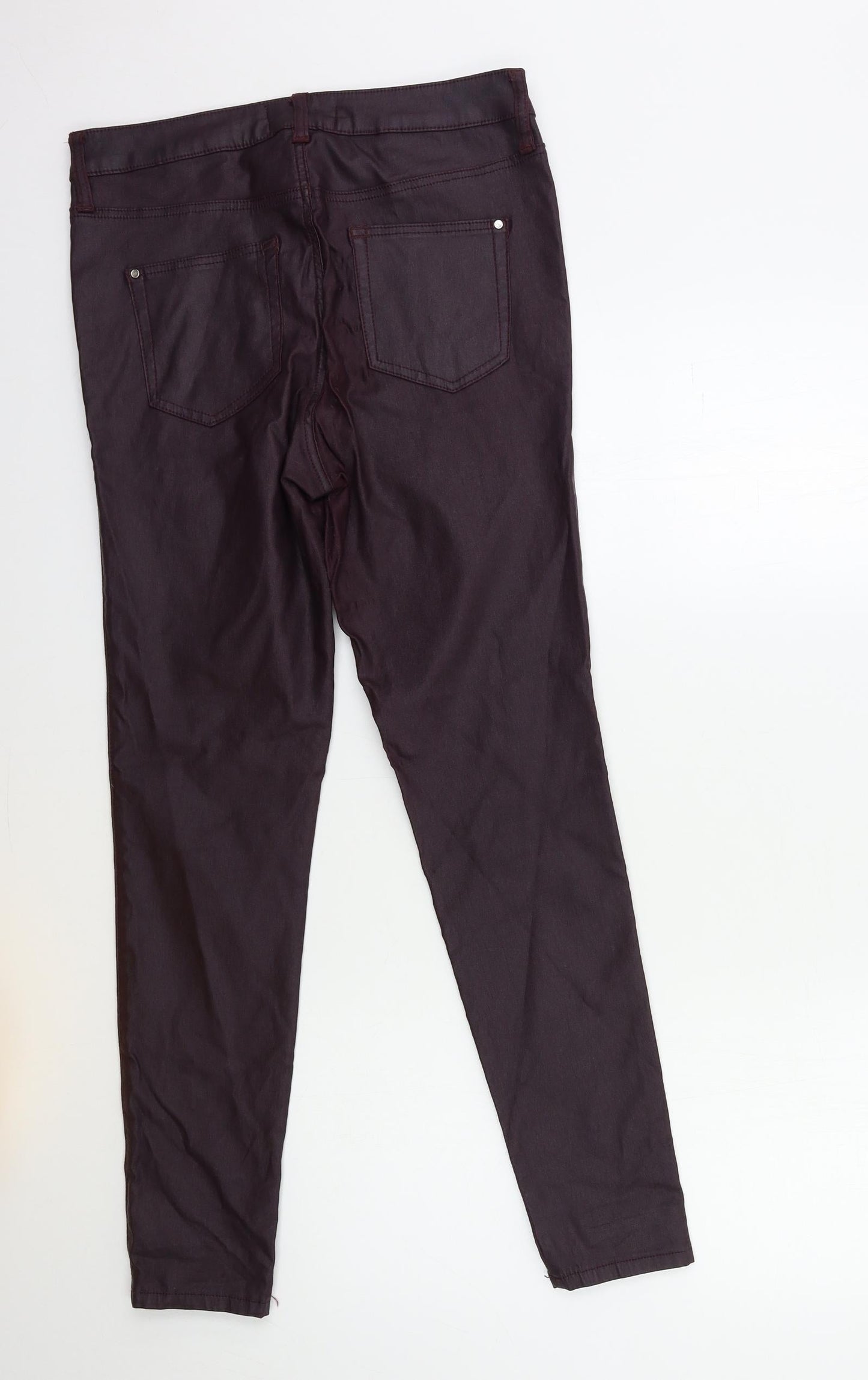 F&F Womens Red   Trousers  Size 30 in L30 in - Wet look