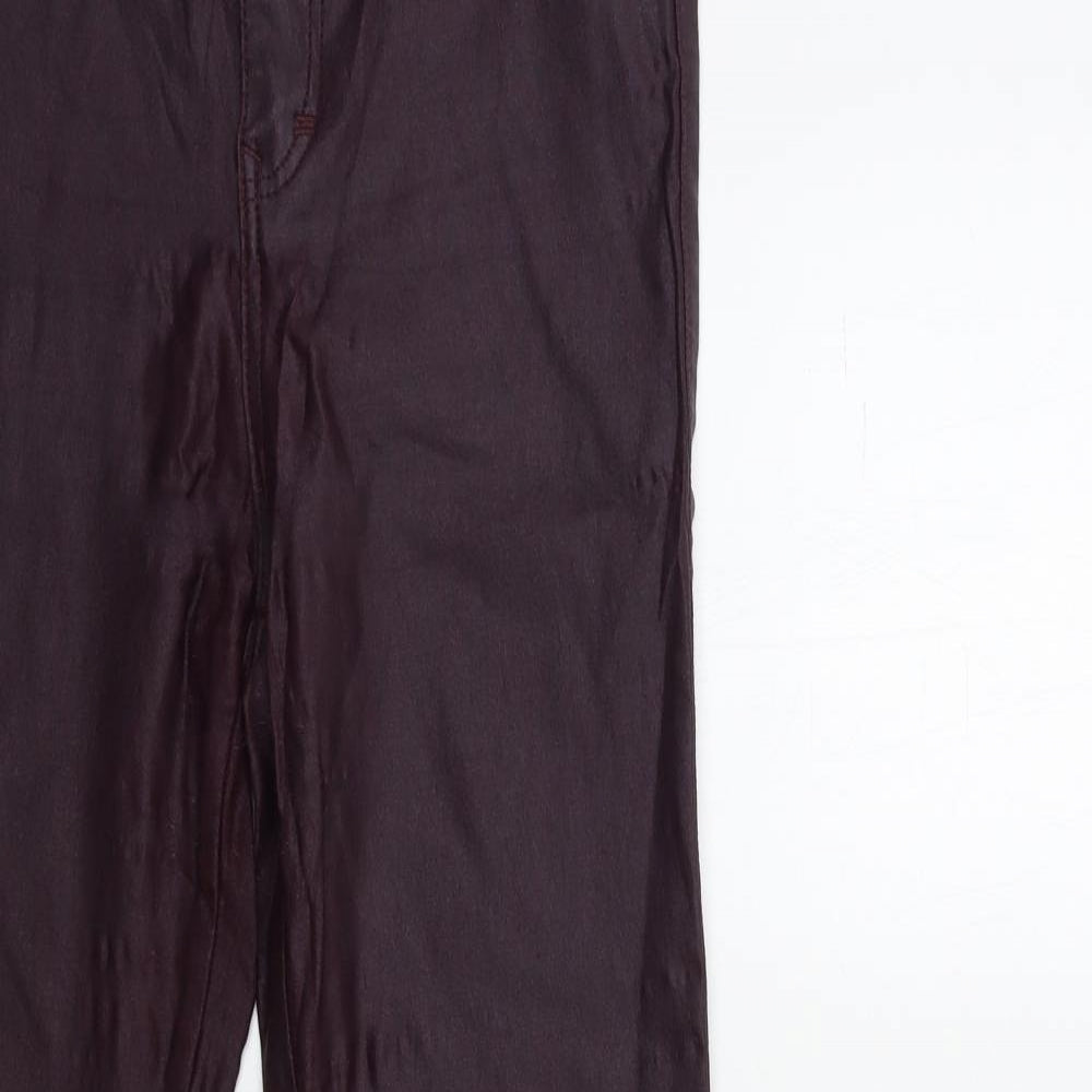 F&F Womens Red   Trousers  Size 30 in L30 in - Wet look