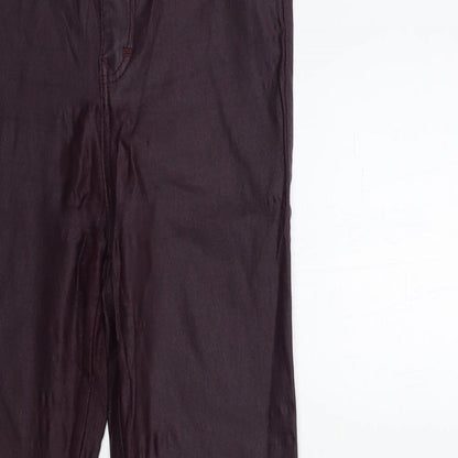 F&F Womens Red   Trousers  Size 30 in L30 in - Wet look