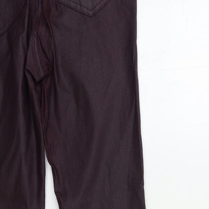 F&F Womens Red   Trousers  Size 30 in L30 in - Wet look