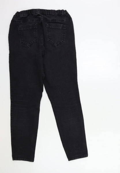 Evans Womens Black  Denim Skinny Jeans Size 14 L27 in