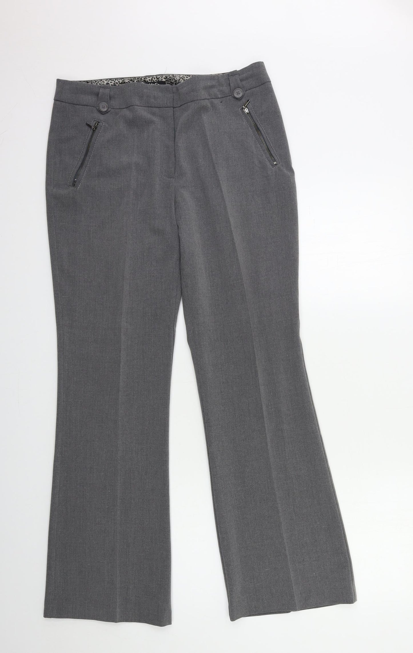 Womens UK Size 12 M&Co Regular Fit  Grey Trousers