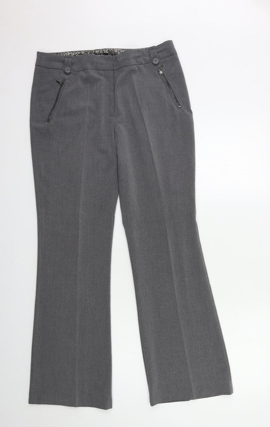 Womens UK Size 12 M&Co Regular Fit  Grey Trousers