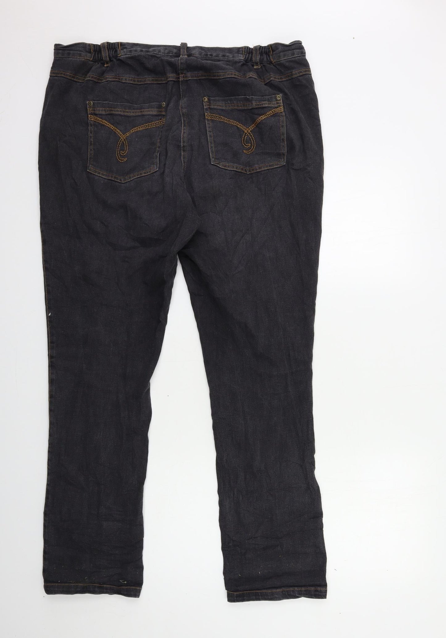 Signature Womens Grey  Denim Straight Jeans Size 2XL L31 in