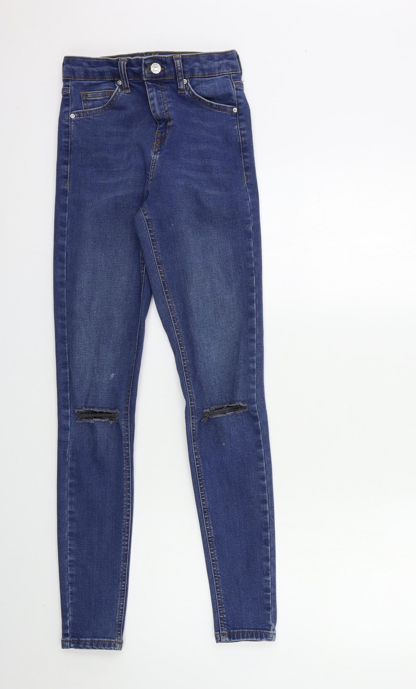Topshop Womens Blue  Denim Skinny Jeans Size 25 in L34 in