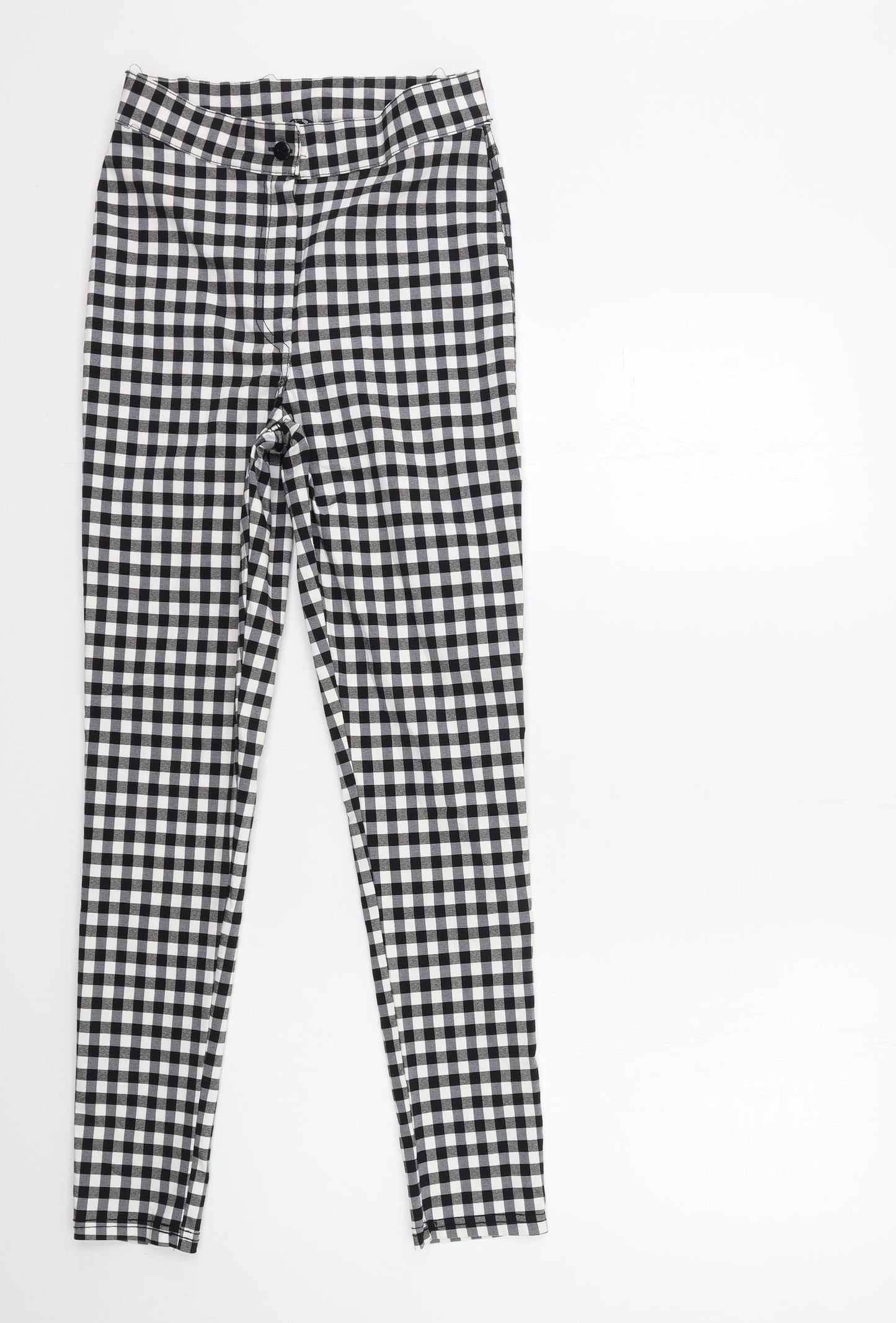 Select Womens Black Check  Trousers  Size 10 L28 in