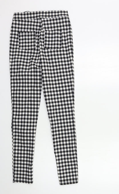 Select Womens Black Check  Trousers  Size 10 L28 in