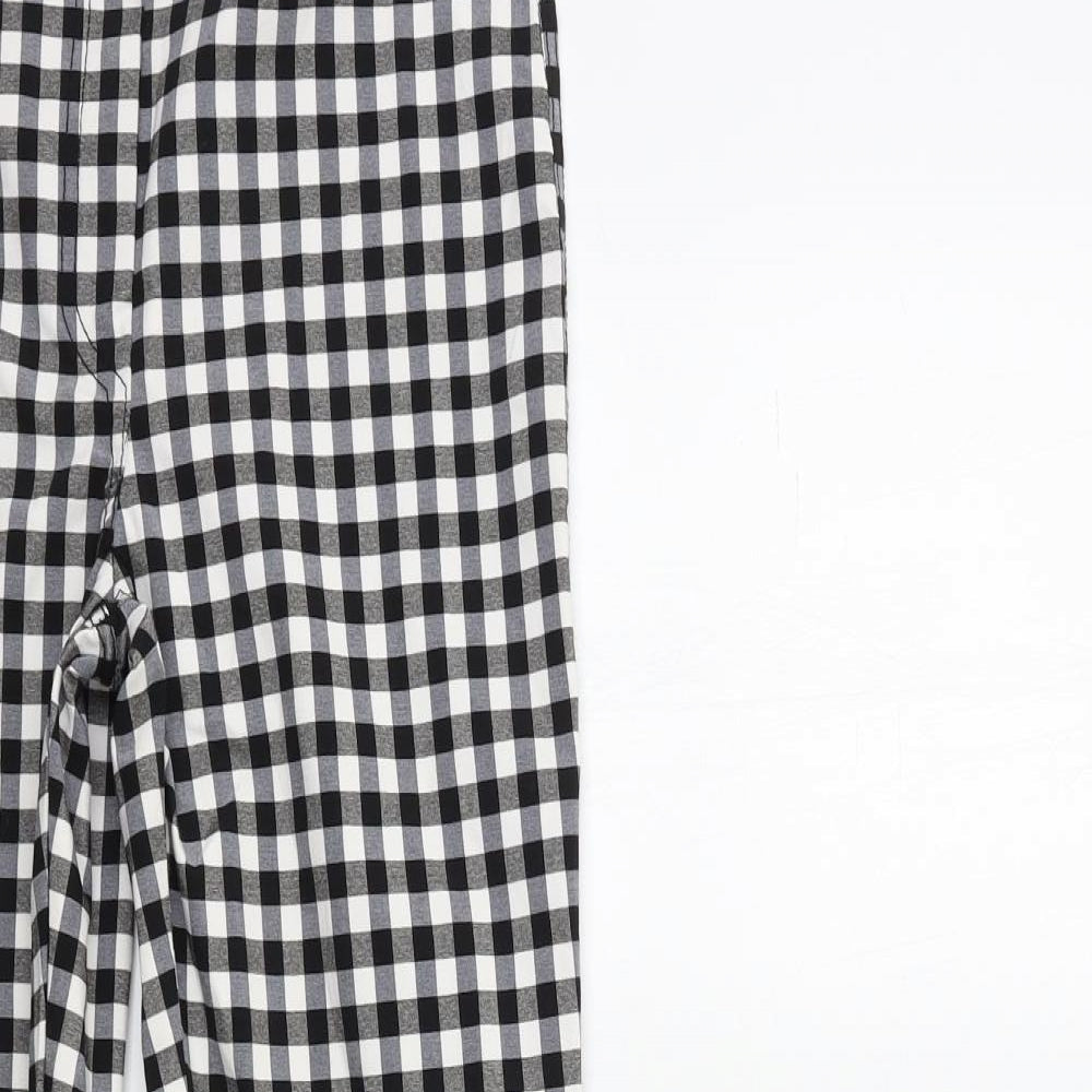 Select Womens Black Check  Trousers  Size 10 L28 in