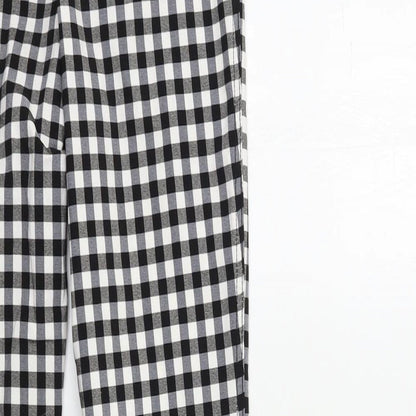 Select Womens Black Check  Trousers  Size 10 L28 in