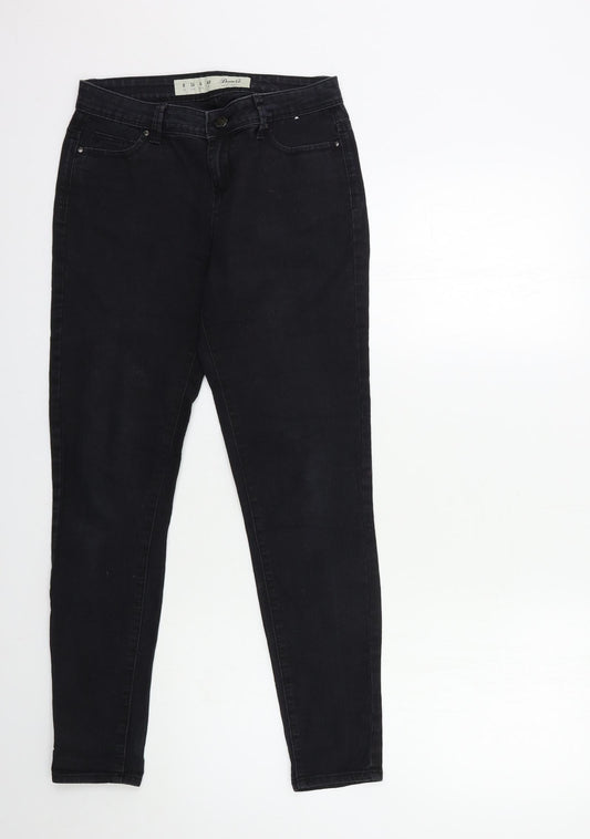 Denim & Co. Womens Black  Denim Skinny Jeans Size 8 L27 in