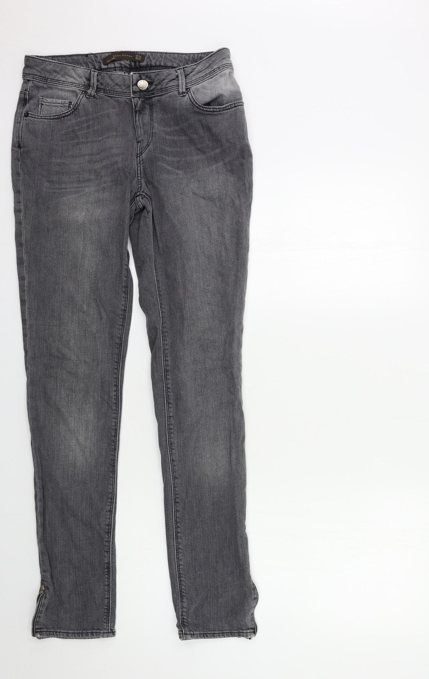 Zara Womens Grey  Denim Skinny Jeans Size 10 L30 in