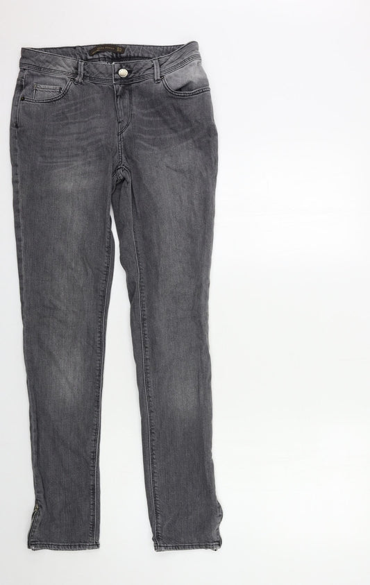 Zara Womens Grey  Denim Skinny Jeans Size 10 L30 in