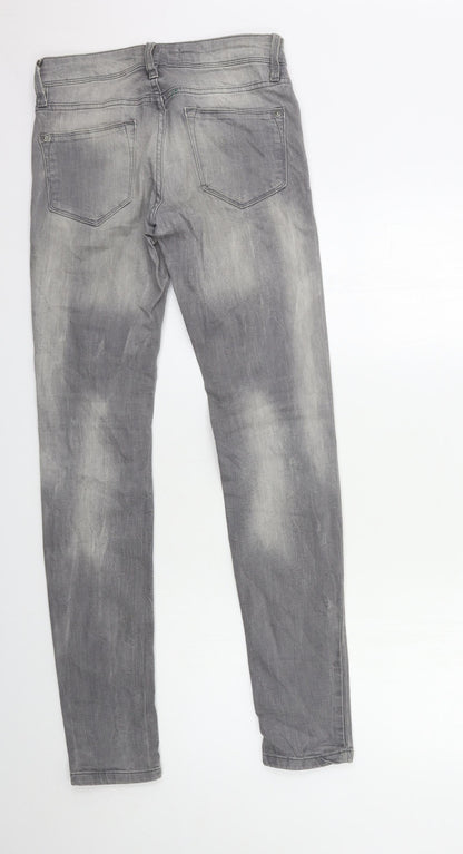 Preworn Womens Grey  Denim Skinny Jeans Size 8 L32 in