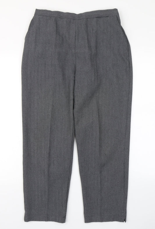 Womens UK Size 16 Emma Collection Regular Fit Dress Pants Grey Trousers