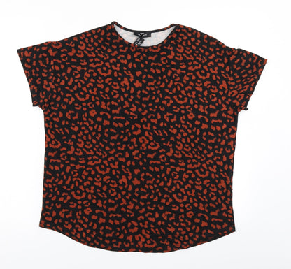 Womens UK Size 8 New Look Brown Basic T-Shirt